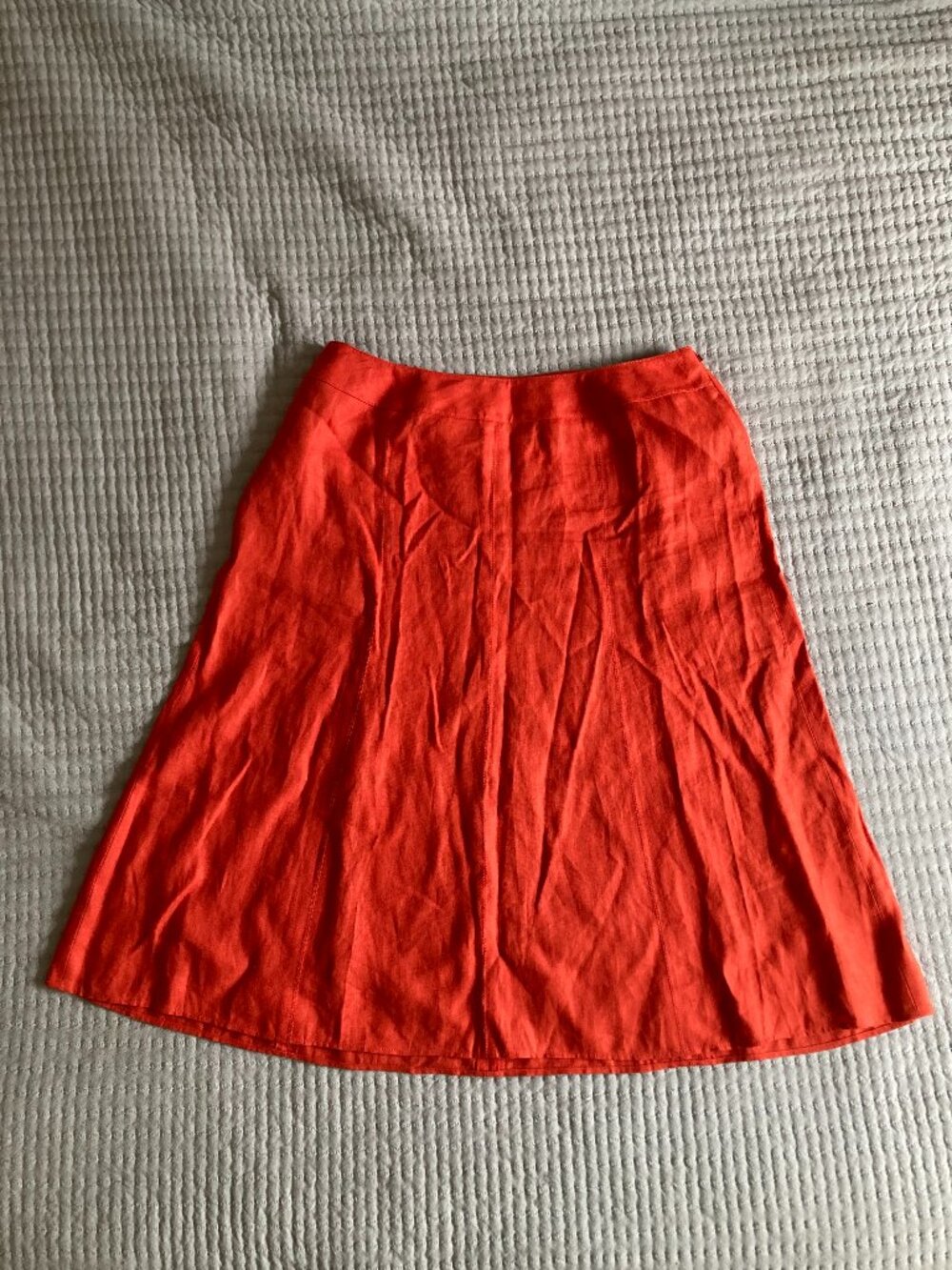 Talbots Pure Irish Linen A-Line Midi Skirt, 20W Petite, Red